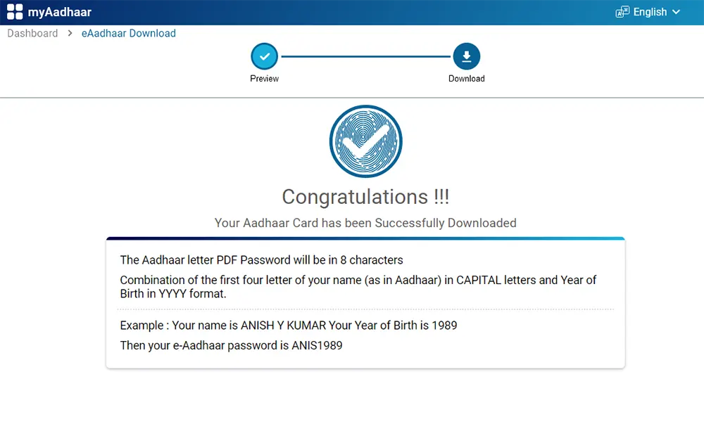 myAadhaar Login Download