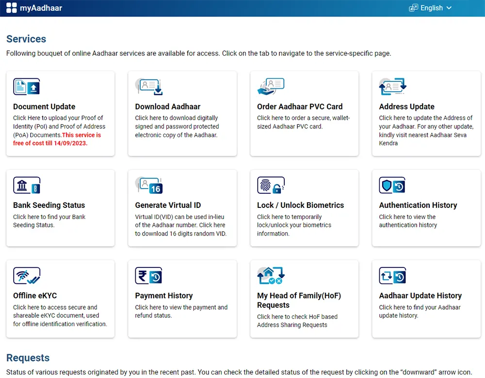 MyAadhaar Services