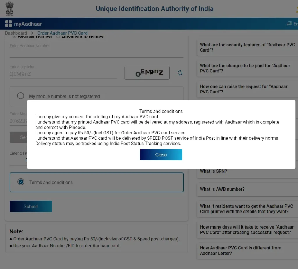 PVC terms and conditions