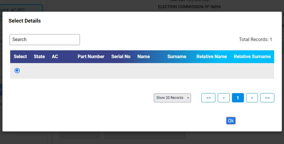 Voter Select Details