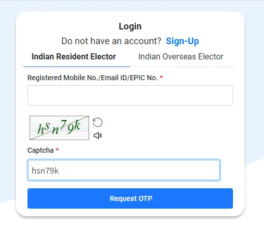 Voter Service Portal Login